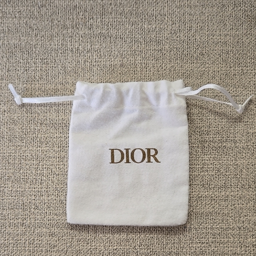 Dior White Drawstring Pouch